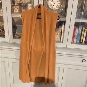 Camel Sleeveless Cardigan Vest